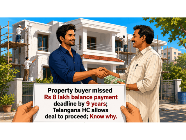 Property sale revived after 9-year payment delay: Telangana HC lets buyer keep property deal alive with 12% interest penalty